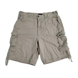Club Room Mens 36 Cargo 8 Pocket Utility Shorts Khaki Hiking Trail Tactical Work